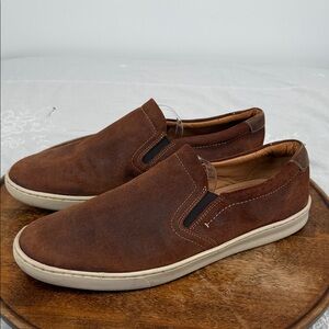 Flag Ltd Shoes Mens 11.5 Nappa Glove Slip On Brown Leather Sneakers